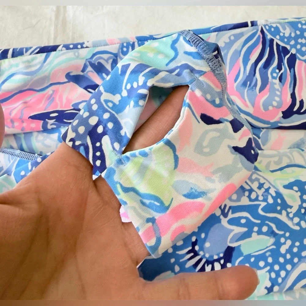 Lilly Pulitzer | SZ XS | Marion Half Zip UPF 50+ Long Sleeve top Surf Blue Pink - Picture 11 of 12